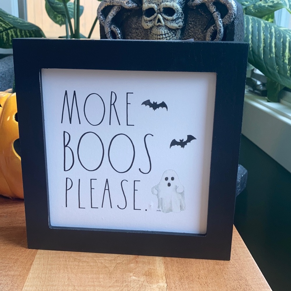 NEW Rae Dunn More Boos Please Halloween Sign Ghost
